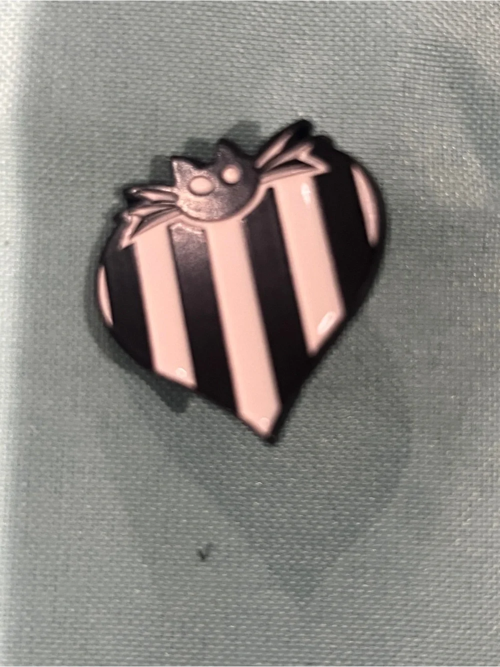 Jack Skeleton Striped Heart Enamel Pin - Women's or kids Accessories